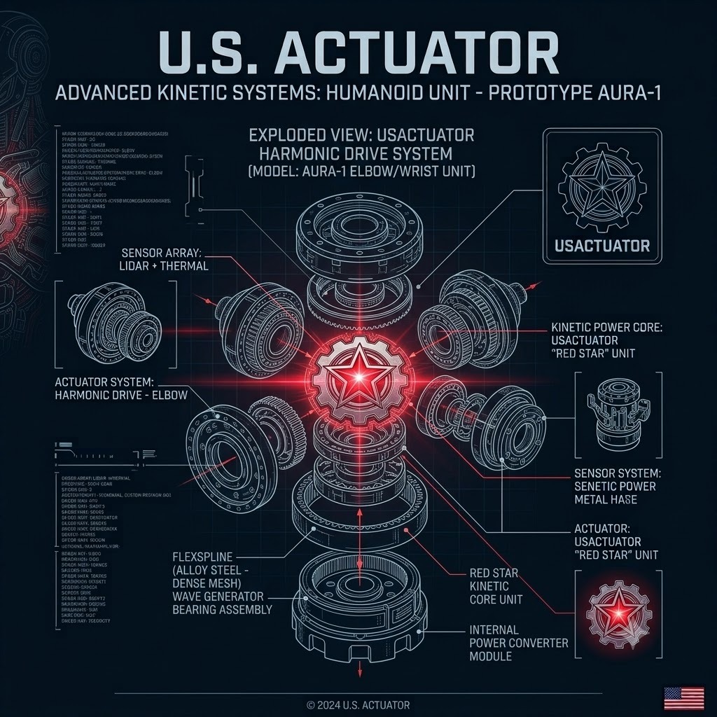 U.S. Actuator Advanced Kinetic Systems AURA-1 Exploded View